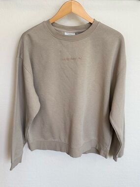 Quiksilver Tonal Logo Crewneck Sweatshirt - Taupe/Beige - Size XL Like New!